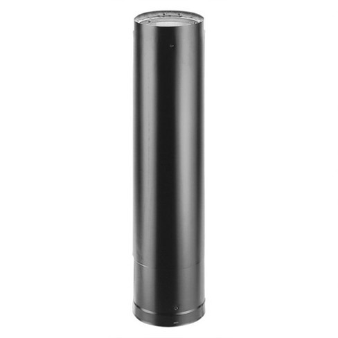 Duravent Dvl 6dvl-46ta 6 Inch Double Wall Steel Telescoping Finishing Chimney  Wood Burning Stove Pipe Connector To Vent Smoke Or Exhaust, Black : Target