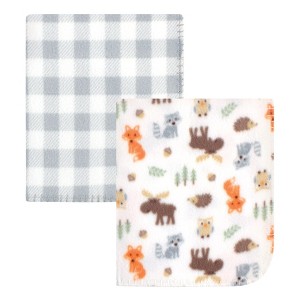 Hudson Baby Infant Boy Fleece Blankets, Woodland, One Size - 1 of 3