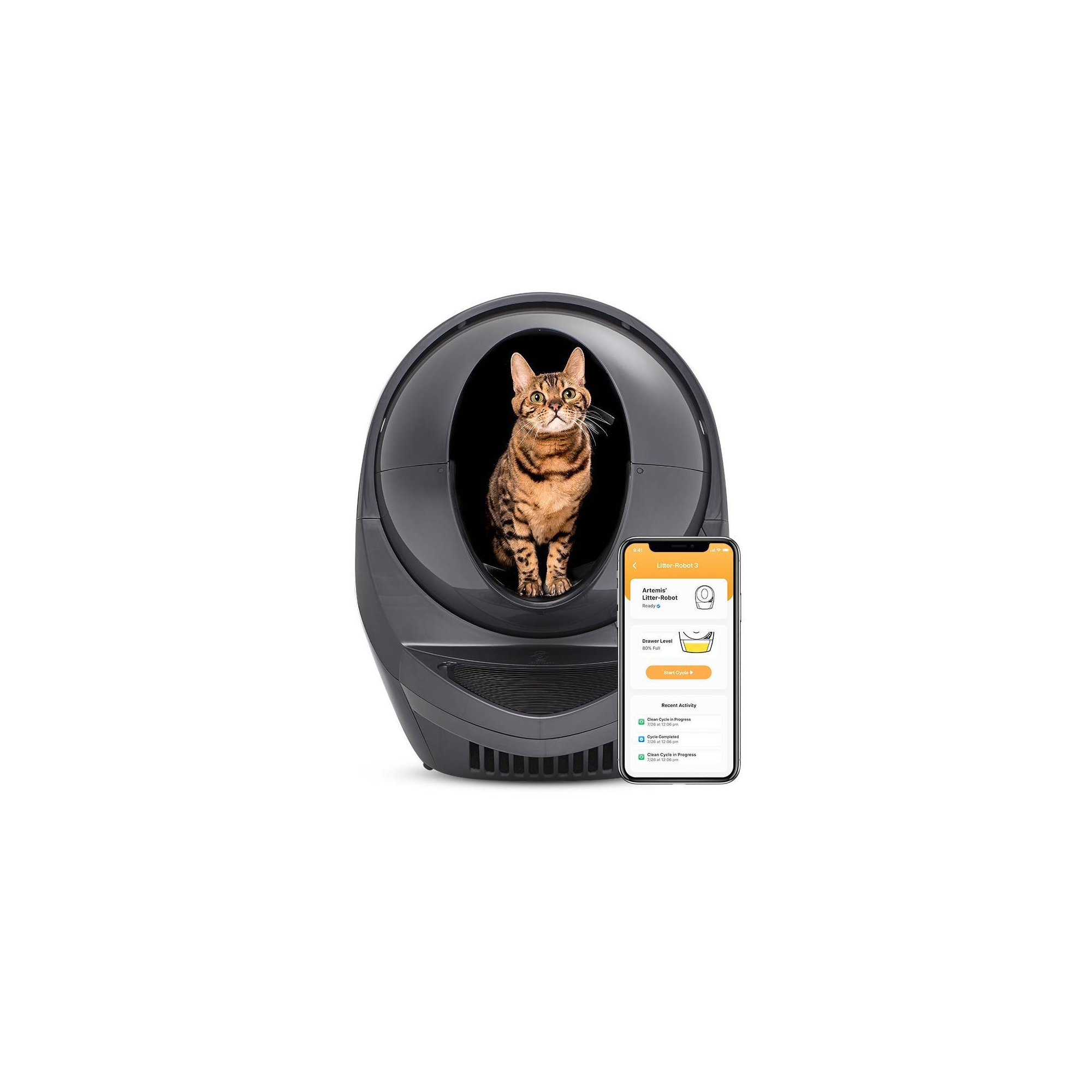 Whisker Litter-Robot 3 Connect - Gray: Plastic Automatic Waste Disposal for Cats, All Ages