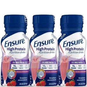 Ensure High Protein Nutrition Shake, Strawberry, 8 fl oz, 4 x 6 Count - 1 of 4