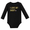 Hudson Baby Infant Girl Cotton Bodysuit and Pant Set, Daddys Little Princess Long Sleeve - 4 of 4