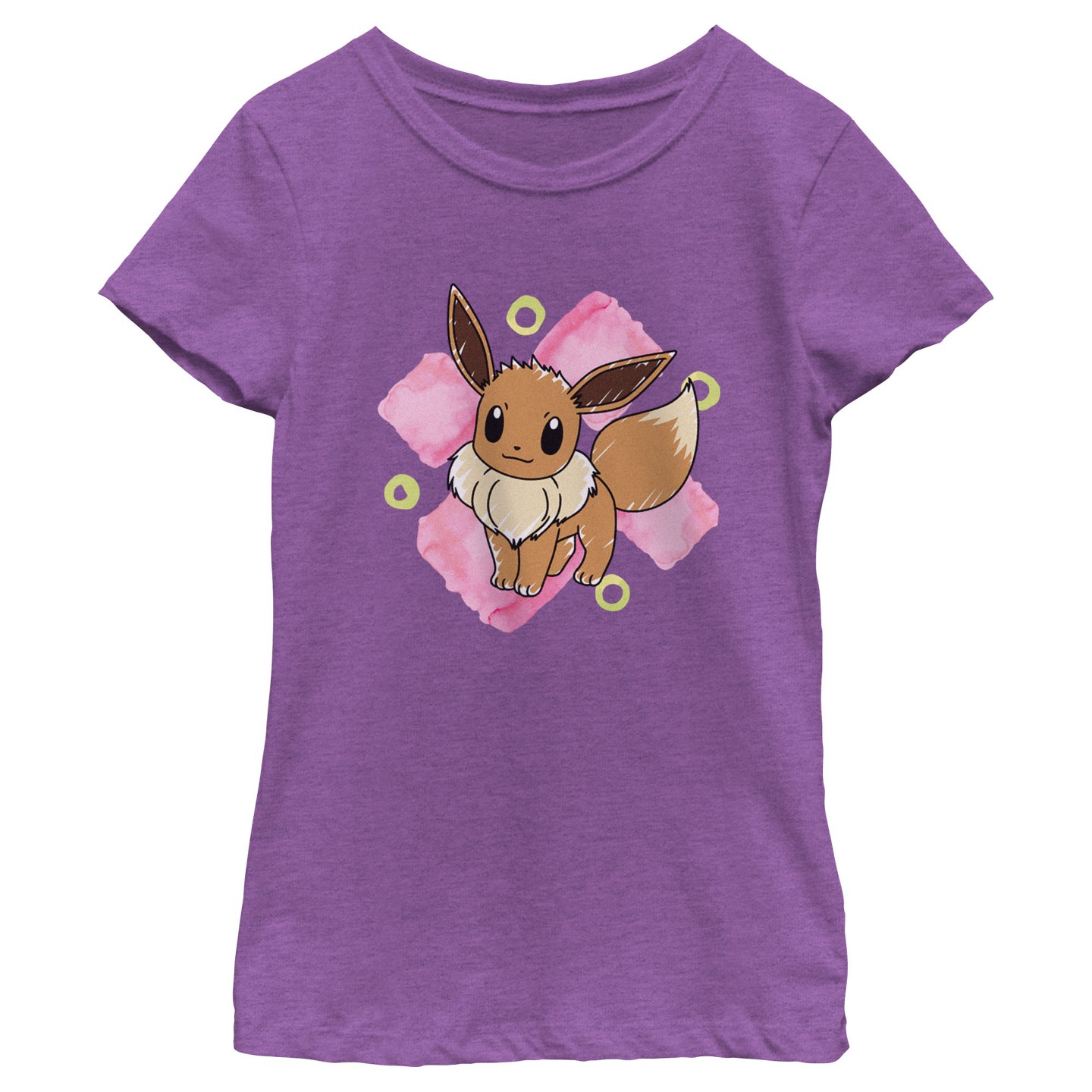 Футболка Pokemon Watercolor Eevee T-Shirt - Purple Berry для девочек, цвет: Фиолетовый — фото 1