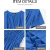 Women's 2025 Summer Casual Midi & Maxi Dress - Lightweight V-Neck Boho Beach Dress with Elastic Waist & Pockets Blue - 4 of 4