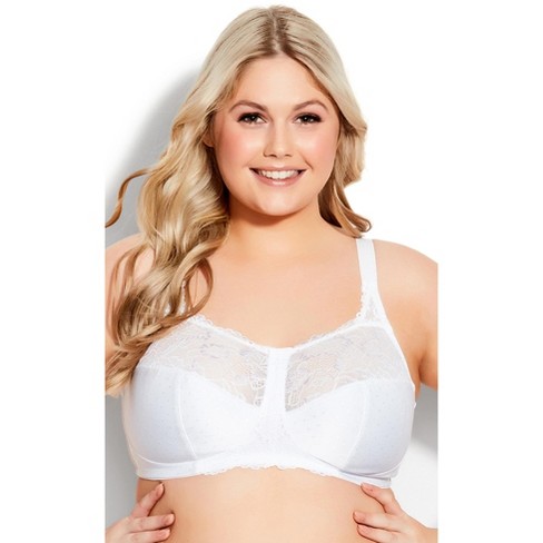 AVENUE BODY | Women's Plus Size Lace Soft Cup Wire Free Bra - white - 44DDD
