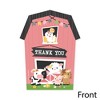 Big Dot of Happiness Girl Farm Animals - Shaped Thank You Cards Pink Barnyard Baby Shower or Birthday Party Thank You Note Cards with Envelopes 12 Ct - image 3 of 4