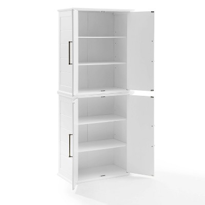 Bartlett Tall White MDF Freestanding Storage Pantry with Adjustable Shelves