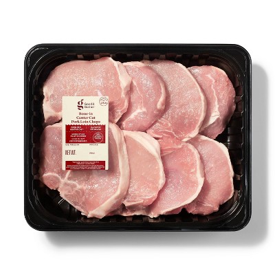 Bone-in Center Cut Pork Chops Family Pack - 2.74-4.56 lbs - price per lb - Good & Gather™