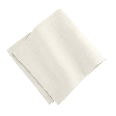 Ivory Linen Napkin Set with Mitered Hem, 21" x 21"