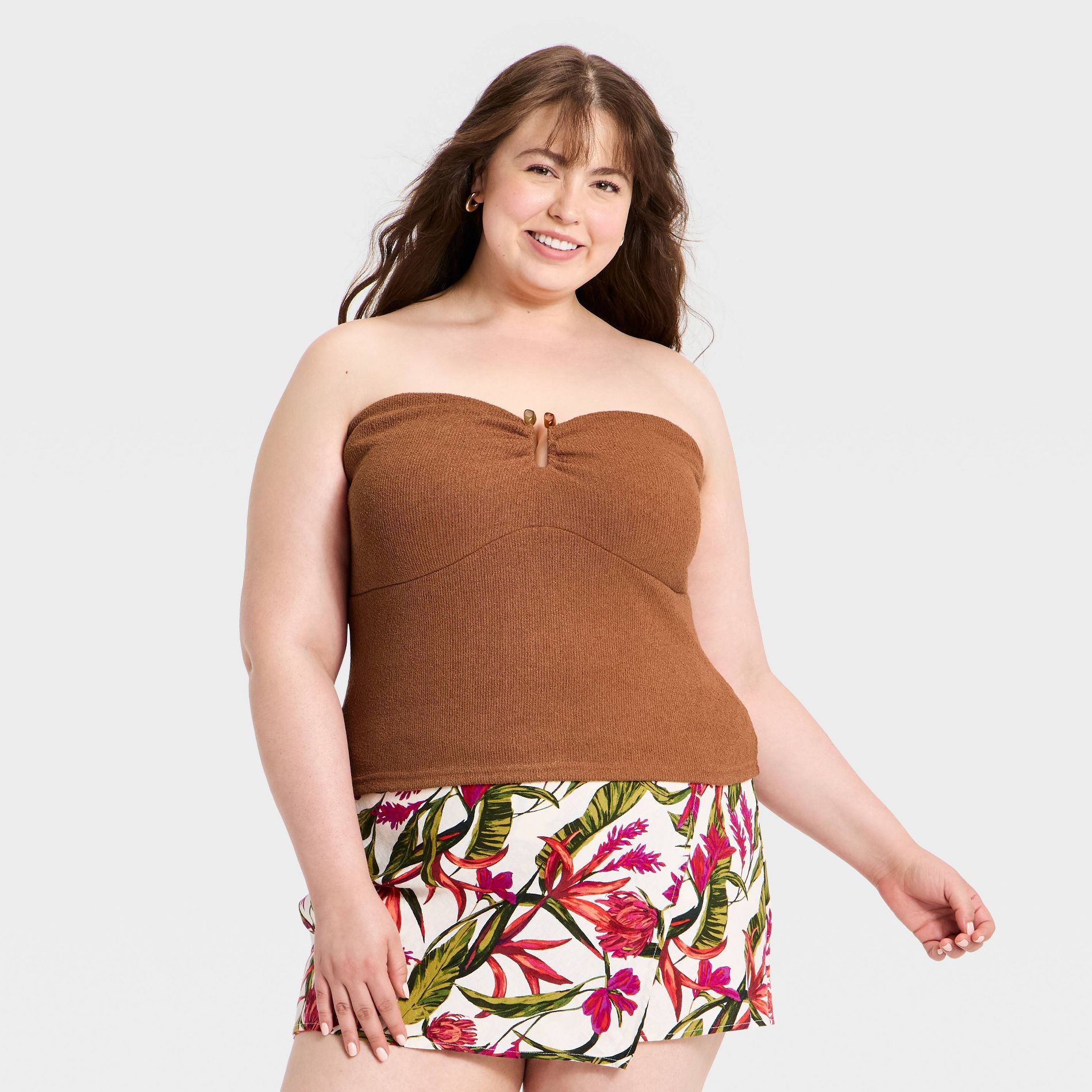 Women's Hardware Tube Top - A New Day™ Brown XXL