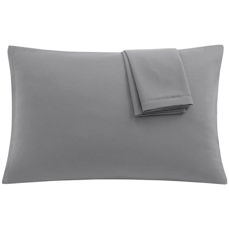 PiccoCasa Soft 1800 Series Microfiber with Zipper Solid Pillowcases 2 Pcs, 6 of 8