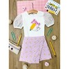 Schoolgirl Chic Puff Sleeve Top and Striped Skort Set Mia Belle Girls - 4 of 4