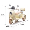 INFURNIC Baby Walkers Two-seater Kids Ride On Motorcycle Three Wheels Kids toy with Oversized Storage Box for kid 3-6, Yellow, 47.24"*20.08"*21.17" - 3 of 4