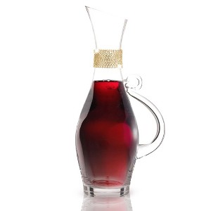 Berkware Elegant Large Wine Decanter with Dazzling Rhinestone Design - 40oz - 1 of 4