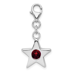 Black Bow Jewelry Sterling Silver January CZ Birthstone 13mm Star Clip-on Charm - 1 of 4