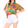 LA LEELA Women's Button Down Blouses Beach Shirt Summer Blouse Short Sleeve Vacation Button Up Tee Hawaiian Shirts Blouses for Women - image 4 of 4