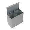 Hastings Home Collapsible Double Laundry Hamper / 2-Section Clothing Sorter With Removable Lid and Mesh Liner Bags - 25.5" x 14.5", Gray - 3 of 4