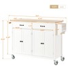 NicBex 2 Drawer Rolling Kitchen Island Cart with 2 Double-Door Cabinets,Kitchen Island on Wheels with Spice Rack,Island Table for Kitchen - 3 of 4