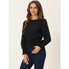 Allegra K Women's Round Neck Shirred Lantern Long Sleeve Peasant Shirt - 2 of 4