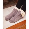 Memoi Women's Cozy Ballerina Plush Lined Slipper Sock Shorties Med Gray Heather 9-11 - 3 of 4