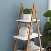 Solid bamboo wood oxford "A" frame ladder display bookshelf - 4 of 4