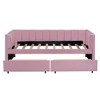 Twin Upholstered Daybed with Ergonomic Backrest & 2 Drawers - Comfort & Storage - 2 of 4