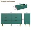 Dresser for Bedroom, Fluted Dressers & Chest of Drawers, Wooden Storage Organizer with Gold Metal Handles & Legs for Living Room, Entryway - 3 of 4