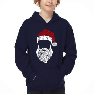 LA Pop Art Feliz Navidad Santa Claus - Boy's Word Art Hooded Sweatshirt - 1 of 4