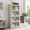 63" Tall 4-Tier Glass Curio Display Cabinet with Flip Up Doors,Storage Bookcase for Living Room Collectibles-Baofuwish - 3 of 4