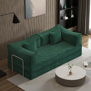 78.8'' Corduroy Modular Convertible Sofa Bed with Removable Backrest, Folding Seat Bag and Semi-Circular Armrests - 1 of 4