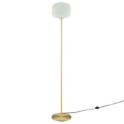 Modway Reprise Glass Sphere Glass and Metal Floor Lamp - Opaque Glass Shade, Bulb: 1 E26 60W Max (Not Included)