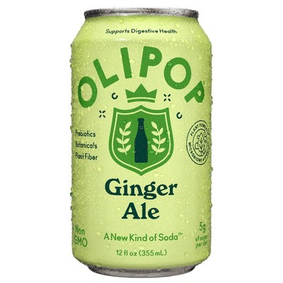 OLIPOP Ginger Ale Prebiotic Soda - 12 fl oz Can