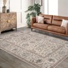 Machine Washable Living Room Rugs Large Vintage Floor Cover with Non-Slip Backing, Stain-Resistant Low Pile Indoor Mat, Floral Accent Rugs - 3 of 4