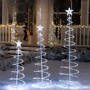 Joyfy Christmas Lights Outdoor, 3 Packs Spiral Tree Yard Light with Metal Stakes, Garden Indoor Outdoor Christmas Decorations - 1 of 4