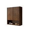 ORRD 26" Wall-Mounted Bathroom Cabinet, Over The Toilet Storage with Doors & Shelf, Dark Walnut Finish for Bathroom & Laundry - 4 of 4