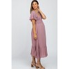 PinkBlush Mauve Smocked V-Neck Maternity Midi Dress - 2 of 4