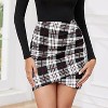 EXLURA Women's Bodycon Ruched Tulip Mini Skirt Elastic High Waist Asymmetrical Short Skirt - 2 of 4