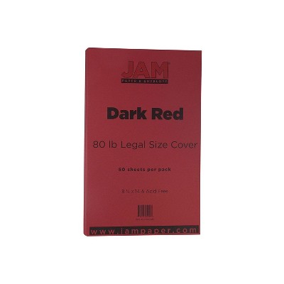 Jam Paper Matte Paper, 8.5 x 11, 28 lb Dark Red, 50 Sheets/Pack