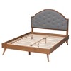 Baxton Studio Blanchard Fabric and Wood Platform Bed Gray/Walnut Brown - 4 of 4