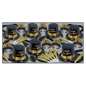 Beistle New Year Gold Legacy Assortment Contains 150 items for your party of 50 guests Gold - 1 of 2