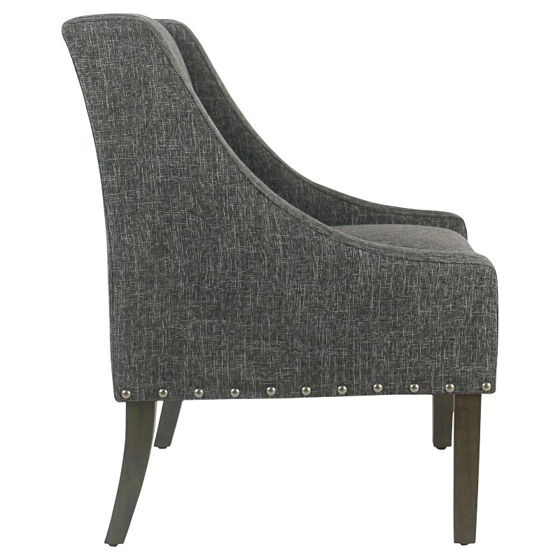 Modern Swoop Accent Chair with Nailhead Trim - Homepop, 4 of 14