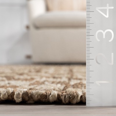 Natural Checkered Flat Woven Jute 4' x 6' Area Rug