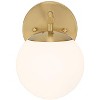 Possini Euro Design Meridian Modern Wall Light Sconce Soft Gold Hardwire 6" Fixture Frosted White Globe Glass Shade for Bedroom Bathroom Vanity House - 4 of 4