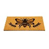 Evergreen Honeycomb Bee Indoor Outdoor Natural Coir Doormat 1'4"x2'4" Brown - 3 of 4
