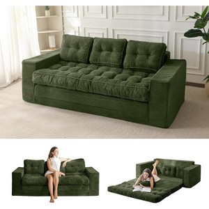 MAXYOYO Convertible Sofa Bed, Pull Out 3 Seater Sleeper Sofa, 2 in 1 Fold Out Floor Couch with Pillows for Living Room - 1 of 4