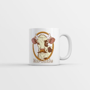 Crazy Dog T-Shirts Moo Stache Mug Funny Sarcastic Cow Graphic Novelty Mustache Coffee Cup-11oz - 1 of 4