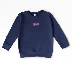 The Juniper Shop Embroidered Choose Happy Smiley Face Toddler Sweatshirt - 1 of 4