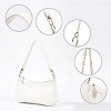 Attop White Clutch Tote Handbags with 2 Removable Straps and Zipper Closure Crossbody Bags Shoulder Purse Handbag for Women - 4 of 4