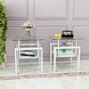 GlasFlength Living Room Modern Minimalist End Tables, Stylish and Fashion, Space Saving for Small Homes Spaces, White,17.72”*20.5”*17.72" - 4 of 4