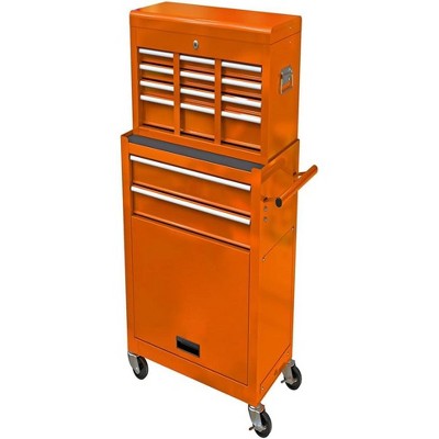 8-Drawer Metal Rolling Tool Cabinet - Orange, Durable & Mobile, for ...