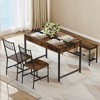 Dining Table Set for 4, Small Kitchen Table and 2 Chairs for 4 with Bench, Space Saving Kitchen Table Set with Storage Drawers - 3 of 4